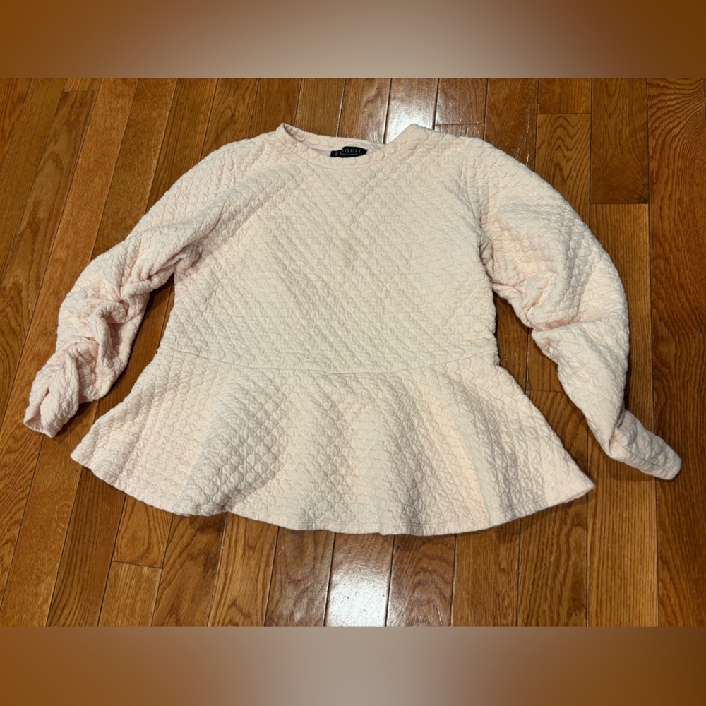 Eloquii Textured pinkish Cream long sleeve top women 14